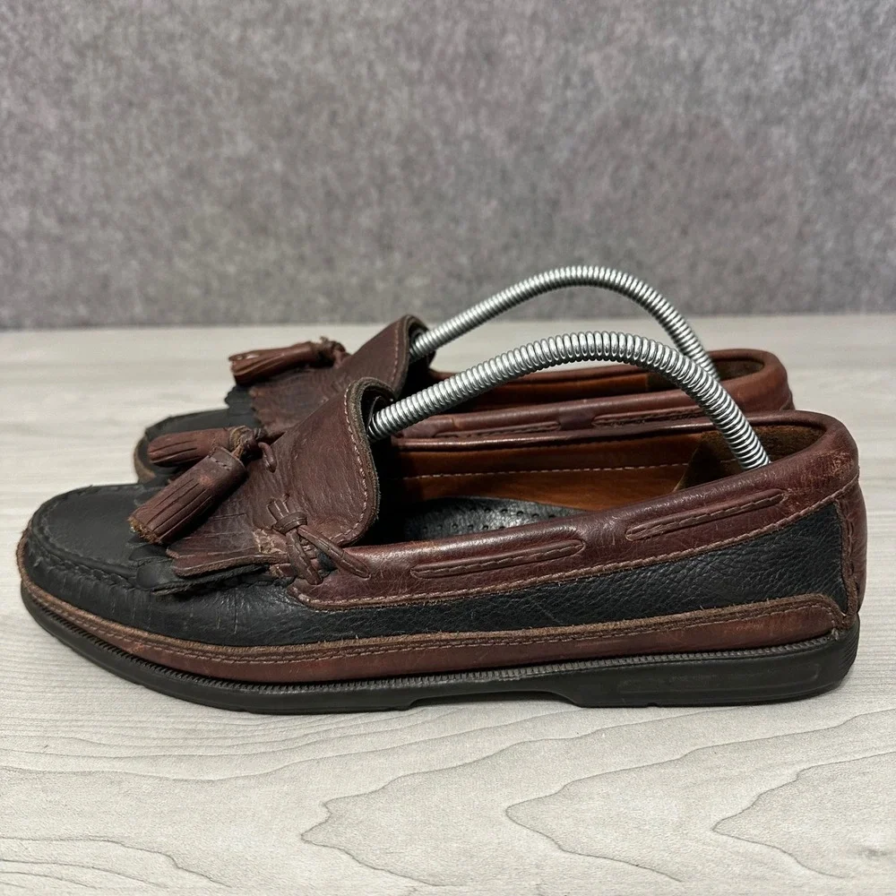 Johnston & Murphy Aragon II Kiltie Tassel‎ Loafers Mens 10 Black Brown Leather